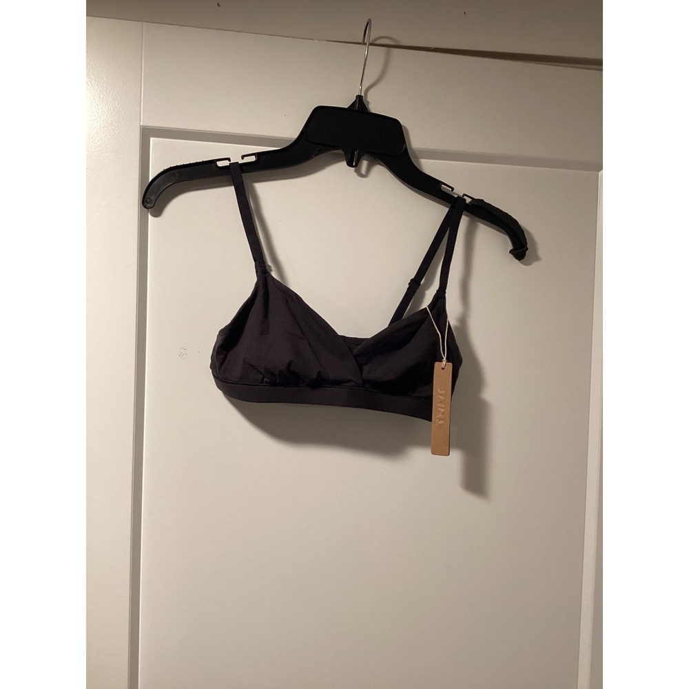 SKIMS‎ Fits Everybody Crossover Bralette Onyx Black XS BR-TRI-0235 NWT